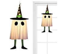 Halloween Ghost Ornament, Glowing Pendant, Witch Hat Tree Decor