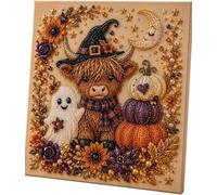 Halloween Ghost Pearl Art DIY Kit, 3D Diamond Painting，Highland cow