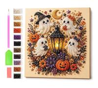 Halloween Ghost Pearl Art DIY Kit,Spooky Cute 3D Diamond Painting Crafts，A