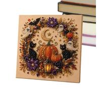 Halloween Ghost Pearl Art DIY Kit Uses A Pre- Printed Sticky Canvas And Sp