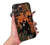 Halloween Ghost Phone Case, Pumpkin, Witch, Skull, Ghost Collage Frosted Protective Case, Compatible with Models 11/12/13/14/15/16/Pro/Promax/Plus(Color c,15 Pro)