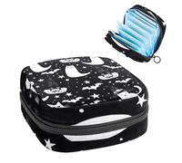 Halloween Ghost Pumpkin Bat Black Pattern-2119 - Kit de primer período para niñas, bolsa menstrual de tampón, soporte para almohadilla de lactancia con cremallera, organizador de servilletas