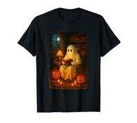 Halloween Ghost Reading Books Teacher Librarian Halloween Camiseta