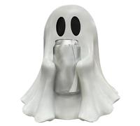 Halloween Ghost Statue, Resin Can Holder Ghost Sculpture, Spooky Tabletop Decoration, Festive Figurine Display, Ideal for Home Desk, Party Setup, Workplace Shelf, Birthday Celebration, 22x10x5cm