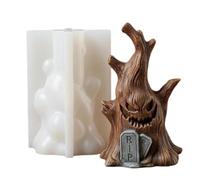 Halloween Ghost Tree Stump Candle Mold, Reusable Halloween Molds Silicone
