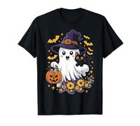 Halloween Ghost Witch Holding Black Cat Funny Halloween Camiseta