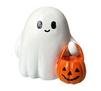 Halloween , Ghost with Pumpkin Bedside Lamp, 3.15x3.15 Inches Spooky Tabletop Decoration for Bedroom, Bathroom, Kitchen, Study, Reading Corner and Parties Room Atmosphere