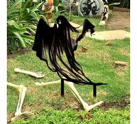 Halloween Ghosts Metal Garden Stakes Decorative, Black Ghosts Silhouette Statues Garden Decor for Outside Outdoor Decor Yard Art,Patio,Lawn Ornaments Gifts for Women/Men/Halloween Lovers Gifts