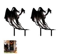 Halloween Ghosts Metal Garden Stakes Decorative, Black Ghosts Silhouette Statues Garden Decor for Outside Outdoor Decor Yard Art,Patio,Lawn Ornaments Gifts for Women/Men/Halloween Lovers Gifts