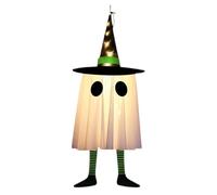 Halloween Ghosts Ornament, Glowing Ghost Pendant Decor, Witch Hanging Decoration, Spooky Holiday Accent, Light-Up Display for Tree Wall Porch Courtyard Patio Living Room, 7.87x7.87x23.62 Inches