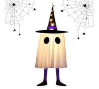 Halloween Ghosts Ornament, Glowing Ghost Pendant Decor, Witch Hanging Decoration, Spooky Holiday Accent, Light-Up Display for Tree Wall Porch Courtyard Patio Living Room, 7.87x7.87x23.62 Inches