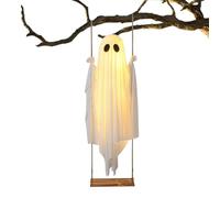 Halloween Ghosts - Party Ghost Decor With Light | Spooky Holiday Prop | Front Door Lawn Fireplace Yard Porch | Indoor Patio Pathway Haunted House Decoration, Seasonal Party Supplies, Festive Scary