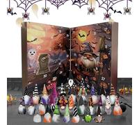 Halloween Gnome Countdown Calendar, Soft Fabric Hanging Doll Display, Numbered Pocket Tracker, Medium Size, 1 Count, Excellent for Kids, Adults, Family, Holiday Home Decor, and Gift Giving