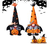Halloween Gnomes, 2 Pieces Gnome Pumpkins Toys, Faceless Plush Decor, Soft Fabric Figurines, Handmade Fall Ornament, Perfect for Indoor, Outdoor, Bedroom, Tabletop, Kids, Adults, Sofa, Display