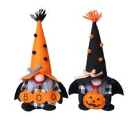 Halloween Gnomes 2pcs Hallowen Gonk con telaraña de murciélago y patrón de calabaza linda muñeca de felpa sin rostro para decoraciones de haloween decoración de interior - Decoración del hogar Hallow