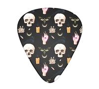 halloween gothic raven moon moth skull Guitar Picks Juego de regalo completo para guitarrista Celuloide Medio 12 Paquete en caja Regalo para guitarristas Hombres y mujeres