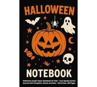 Halloween Graph Paper Notebook for Kids - Cute Spooky School Journal with Pumpkins, Ghosts, Grave and Bats - 6x9 Inches, 100 Pages: Fun Spooky Themed ... for Drawing, Math, and Creative School Notes