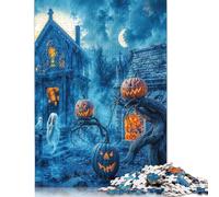 Halloween Graveyard Scene Rompecabezas Imposible,desafío for Adults Juego Educativo 1000 Piezas Obra De Arte De Juego De para Adultos Y Niños A Partir De 12 Años 500pcs (52x38cm)