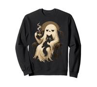 Halloween Grumpy Ghost Meh Café Introvertido Divertido Halloween Sudadera