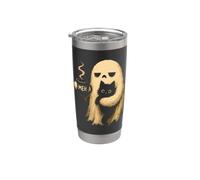 Halloween Grumpy Ghost Meh Café Introvertido Divertido Halloween Vaso térmico de acero inoxidable de doble pared
