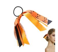 Halloween Hair Ties, Pumpkin Ribbon Scrunchies, Hair Scrunchy Ties, Elastic Ponytail Holders, Halloween Accessories For Girls, Festive Hair Accessories, Cute Halloween Scrunchies, Halloween Par