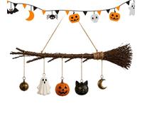Halloween Halloween Broom Decoration | Lighted Fall Broom Wall Art With Cha