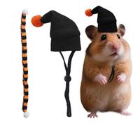 Halloween Hamster Costume Hat and Scarf, Pet Accessories Headwear Set, 5.12x0.59 Inches, Soft Festive Outfit, Adjustable Fit Design for Small Animals, Indoor Play Birthday Parties Christmas Gatherings