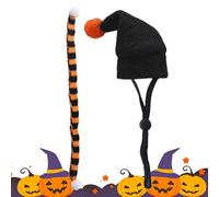 Halloween Hamster Hat Scarf Costume Set, Adorable Adjustable Festive Pet Outfit for Small Animals, Guinea Pigs, Rabbits, Mice, Holiday Party Christmas Birthday, 5.12x0.59 Inches