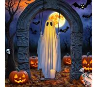 Halloween Hanging Swing Ghost with String Lights -5ft Hanging Ghost Swing, Hangings Swings Ghosts, Spooky Halloween Decor (1PCS)
