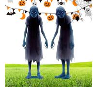Halloween Hanted Twin Ground Stakes - 2 Pack Metal, Spooky Outdoor Yard Prop Stakes Ghost | Decoraciones De Fiesta De Carnaval De Terror, Estaca De Panel De Halloween Para Césped, Patio, Jardín