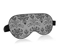Halloween Haunted House Scary Eyes Black Gray White Eye Masks Cover Blocks Light Sleep Mask Shade Cover Blindfold Relaxing Eyeshade Cover con correa ajustable para la cabeza para hombres, mujeres y ni