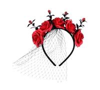 Halloween Headband, Halloween Mesh Headband, Halloween Performance Party Headband, Simulated Garland Veil Headband, Gothic Flower Hair Hoops Accessories for Kids, Boys and Girls