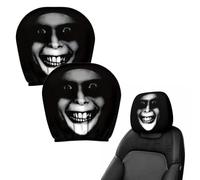 Halloween Headrest Covers for Cars, Ghost Face Headrest Covers for Cars, Scary Face Printing Auto Seat Universal Elastic Models Headrest Protector, Halloween Prank Decor for Car Truck SUV (Type C,4)