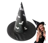 Halloween-Hexenhut-Black Witch Costume Hat, crema puntiaguda larga | Hombo de bruja elegante para adultos, accesorios de fiestas de Halloween, revestimiento de brujas, eventos temáticos, rituales paga