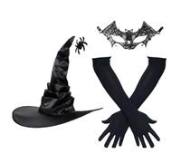 Halloween Hexenhut Cosplay Accesorios Hat Con Guantes Para Carnival Party Masquerade Photo Recording | Classic Hat Kostümaccessoire Cladding Gothic Gothic Event Carnival Celebration Witchlook Sc