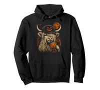 Halloween Highland Cow Coffee Lover Moo Halloween Sudadera con Capucha