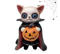 Halloween Highland Cow - Fig Figurine de resina de la granja | Escultura de vacas coleccionable para decoración interior y exterior | Bandeja de niveles y adornos de cocina | Acento de escritorio rúst