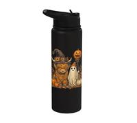 Halloween Highland Cow Lindo fantasma Otoño Halloween Stainless Steel Insulated Water Bottle