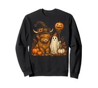 Halloween Highland Cow Lindo Fantasma Otoño Halloween Sudadera
