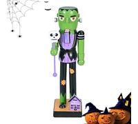 Halloween Holz-Nussknacker - Büro Kürbis Hexe Nussknacker Deko Statue | Füllmaterial Für Goodie-Tüten Halloween Tischdekoration Für Fenster Kaminsims Kamin Und Dekoration Für Das