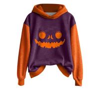 Halloween Hoodie Damen Oversize Hoodie Teenager Mädchen Kostüme, 2025, Lustig Kürbisdruck Sweatshirts, Pullover, Halloween-Oberteil Karneval Festlich Party Sweatshirts Pullover S-XXL, Vino, M
