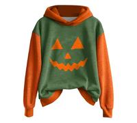 Halloween Hoodie Damen Oversize Hoodie Teenager Mädchen Kostüme, 2025, niedlicher Kürbisdruck Sweatshirts, Sweatshirts, Pullover, Halloween-Oberteil Karneval Festlich Party Kawaii Sweatshirts S-XXL