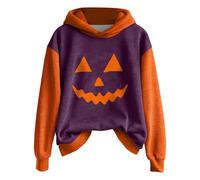 Halloween Hoodie Damen Oversize Hoodie Teenager Mädchen Kostüme, 2025, niedlicher Kürbisdruck Sweatshirts, Sweatshirts, Pullover, Halloween-Oberteil Karneval Festlich Party Kawaii Sweatshirts S-XXL