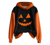 Halloween Hoodie Damen Oversize Hoodie Teenager Mädchen Kostüme, 2025, niedlicher Kürbisdruck Sweatshirts, Sweatshirts, Pullover, Halloween-Oberteil Karneval Festlich Party Kawaii Sweatshirts S-XXL