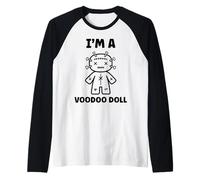 Halloween Horror Funny Quote I'm a Voodoo Doll Camiseta Manga Raglan