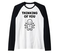 Halloween Horror Funny Quote Thinking of You Voodoo Doll Camiseta Manga Raglan