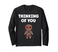 Halloween Horror Funny Quote Thinking of You Voodoo Doll Manga Larga