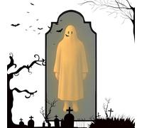 Halloween Horror Mirror, Haunted Ghost Reflection Frame, Motion Sensor Effect, Glowing Light Feature, Medium Size, Excellent For Indoor Entryway, Porch, Party Or Haunted House Setup