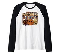 Halloween Horror Nights Lil Boo and Icons Front & Back Camiseta Manga Raglan
