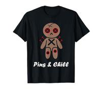 Halloween Horror Pins and Chill Funny Voodoo Doll Camiseta